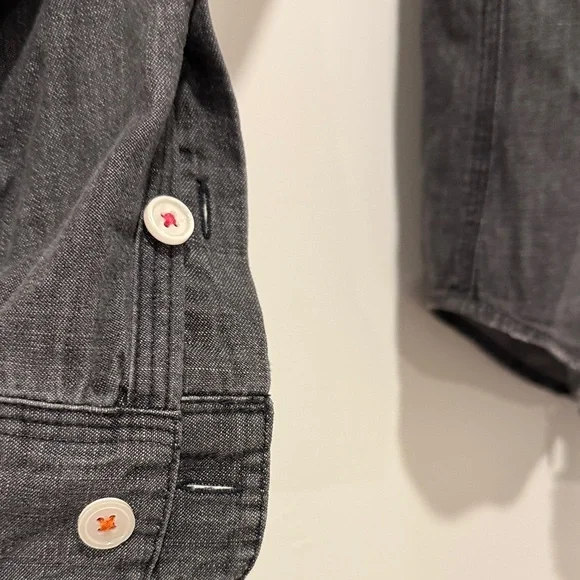 Lisa Todd Charcoal Button Down Shirt with Colorful Trim - Picture 3 of 6